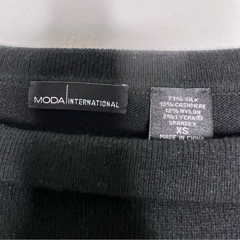 Moda International Silk and Cashmere Bow detail long sleeve top XS #8 - Picture 4 of 5